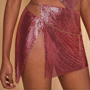 💗PINK METAL CHAINMAIL SKIRT💖